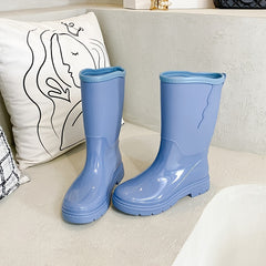 Women's Mid Calf Rain Boots Waterproof Non Slip Shoes