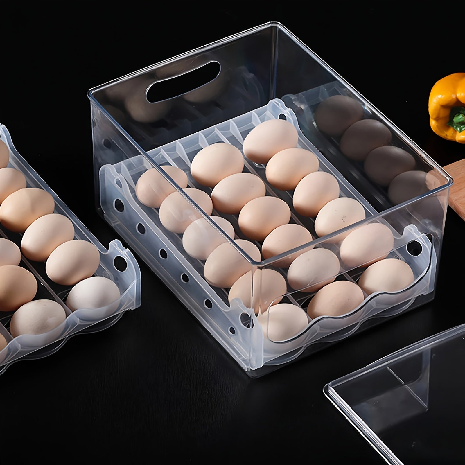 Egg Storage Box Organizer Refrigerator Drawer Food Eggs Case Kitchen Fridge
