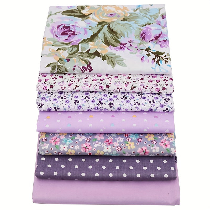 7pcs Floral Quilting Fabric Cotton DIY Doll Clothes Precut Patchwork Craft Sewin