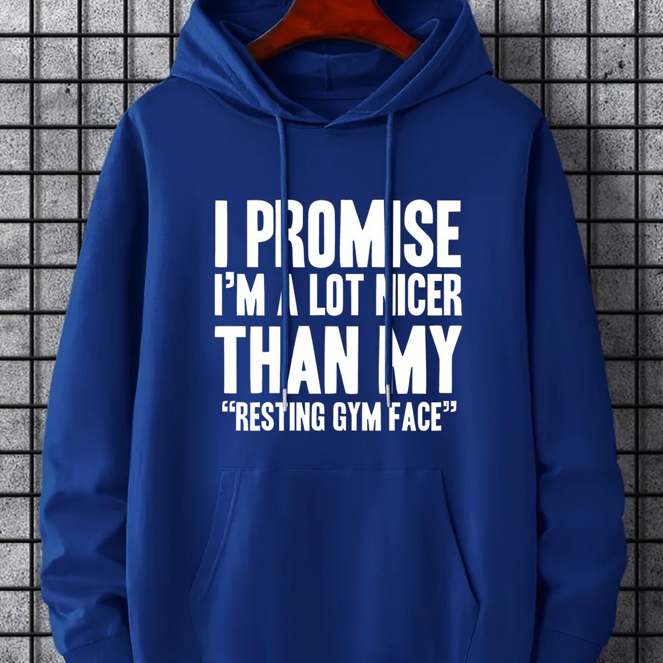 Men's Letter Print Hoodie Casual Sweatshirt for Outdoor Activities