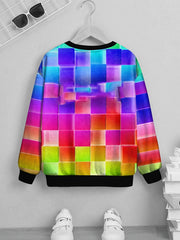 Kids 3D Printed Rainbow Sweatshirt Street Wear
