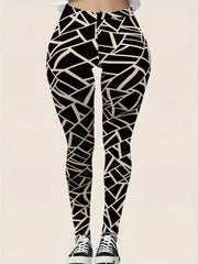 Geometric Print High Rise Skinny Trousers