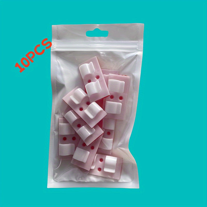 10pcs Xmas Lantern Hook Adhesive Double-sided Tape Cable Clamp