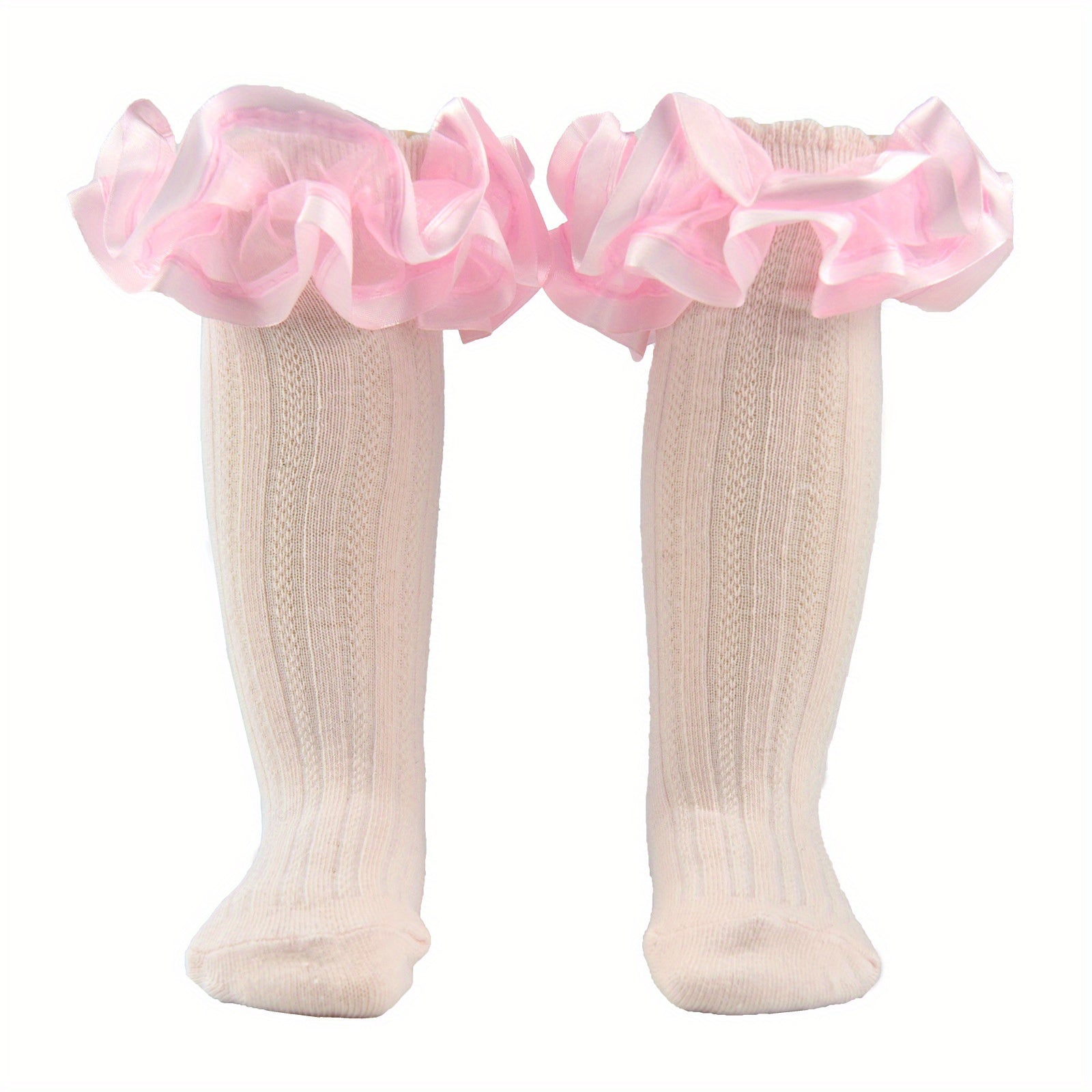 Girls Kids Lace Ruffled Crew Socks Sweet Breathable Comfy Skin-friendly