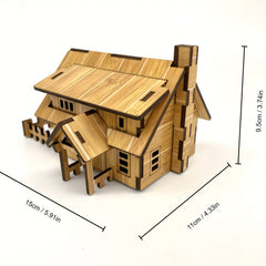 Wooden 3D Puzzle Building Models Western Hut DIY Laser Cut Assembly Model Kit