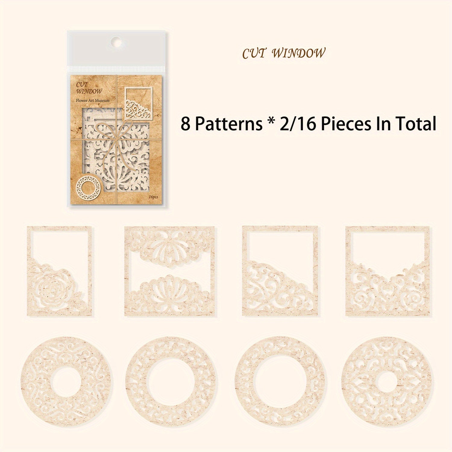 16pcs Hollow Out Note Paper for DIY Crafts Gift Wrapping