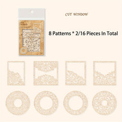 16pcs Hollow Out Note Paper for DIY Crafts Gift Wrapping