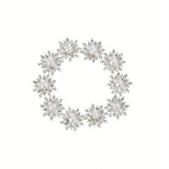 10pcs 16mm Snowflake Buttons Flatback Plating Pearl Buckle Rhinestone Button