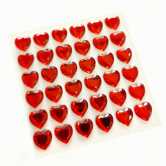 3D Red Heart Plastic Beauty Sticker for Nails Hair Face