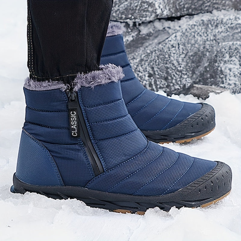 Women's Plush Thermal Snow Boots Side Zipper Non-slip Winter Ankle Boots