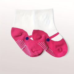 3 Pairs Baby Girls Ballet Shose Pattern Cotton Crew Socks