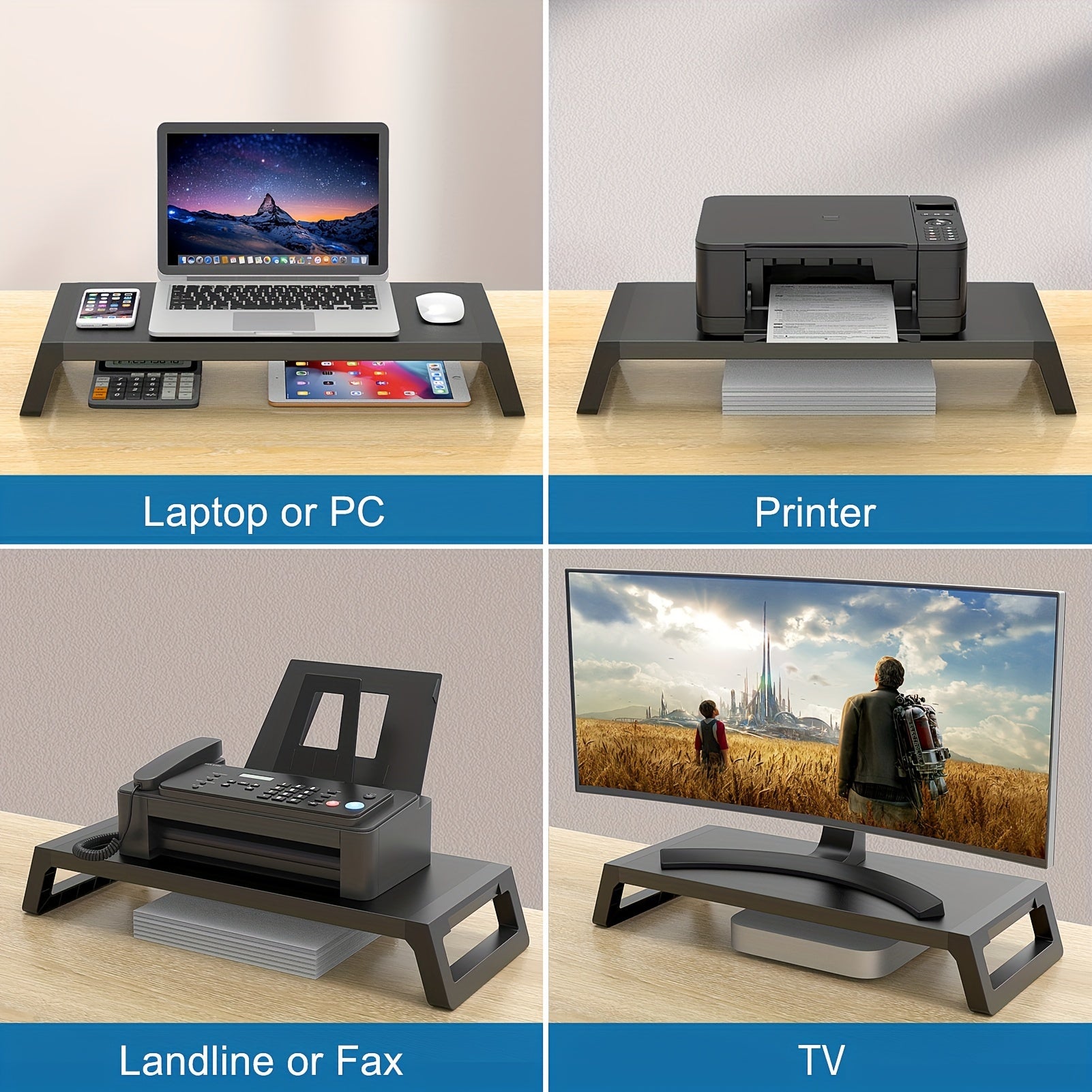 Metal Monitor Stand Riser for Desktop Laptop Computer Printer
