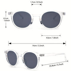 Men's Round Frame Sunglasses With Case