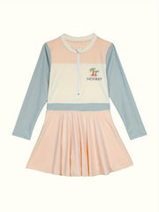 Girls Stretchy Sun Protection Long Sleeve Swimwear