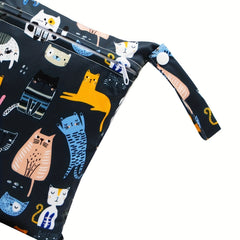 Cat Print Small Wet Bag 20 Reusable