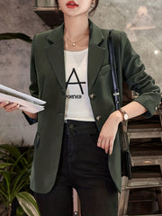 Casual Lapel Long Sleeve Blazer Women's Clothing