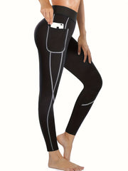 High Waist Yoga Leggings With Pocket Slimming Fitness Workout Gym Sports Pants