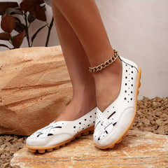 Women's Hollow Out Flat Loafers Slip On Shoes Casual Wear