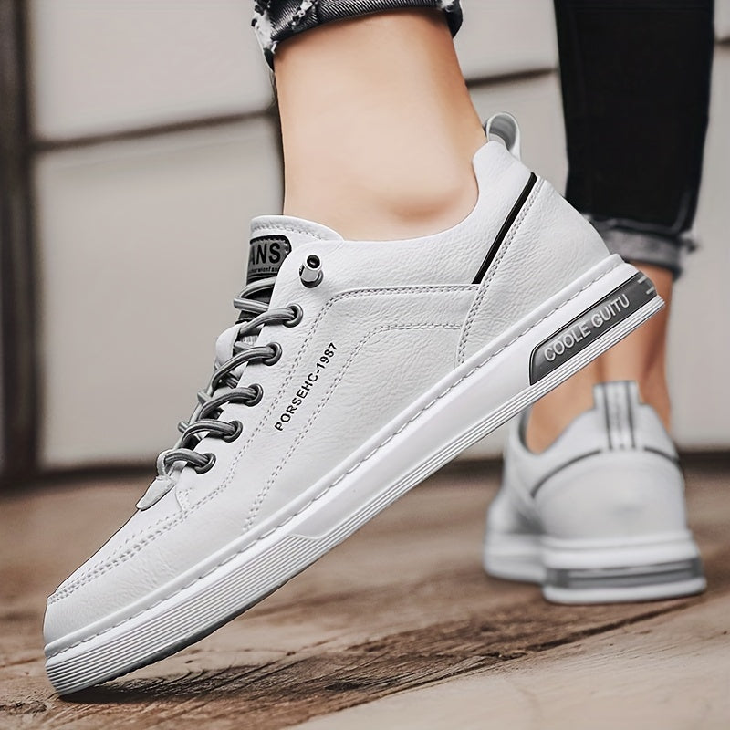 Men's Alphabet Detail Skate Shoes Wear resistant Non Slip Casual Shoes For Youth