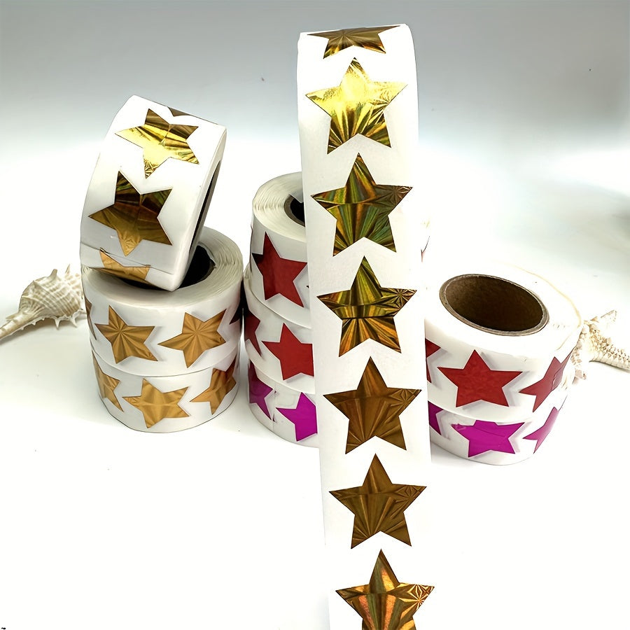 500pc Roll 2 Sequin Star Stickers Self-Adhesive Envelope Decorative Sealing
