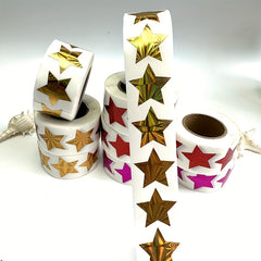 500pc Roll 2 Sequin Star Stickers Self-Adhesive Envelope Decorative Sealing