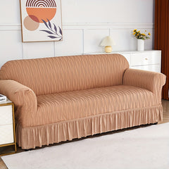 1pc Skirted Sofa Slipcover Stretch Couch Cover