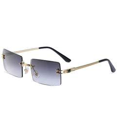 HBK Retro Vintage Tinted Rimless Sunglasses