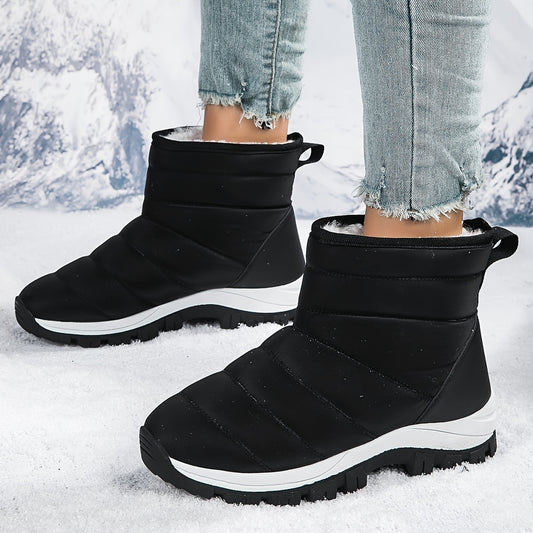 Waterproof Plush Lined Furry Thermal Snow Boots Fall Winter Keep Warm