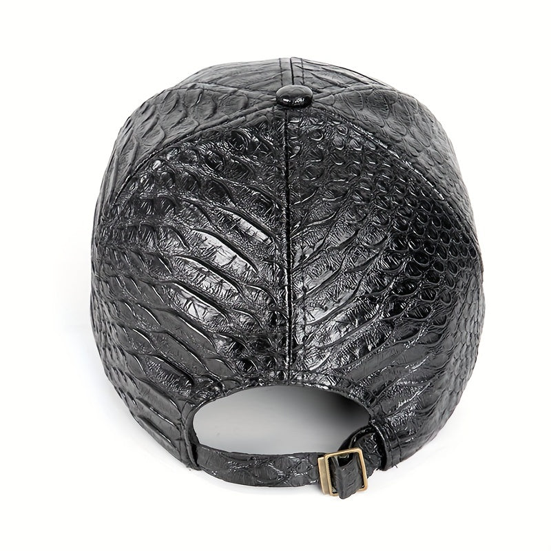 Crocodile Pattern PU Peaked Cap Street Hip Hop Sun Hat