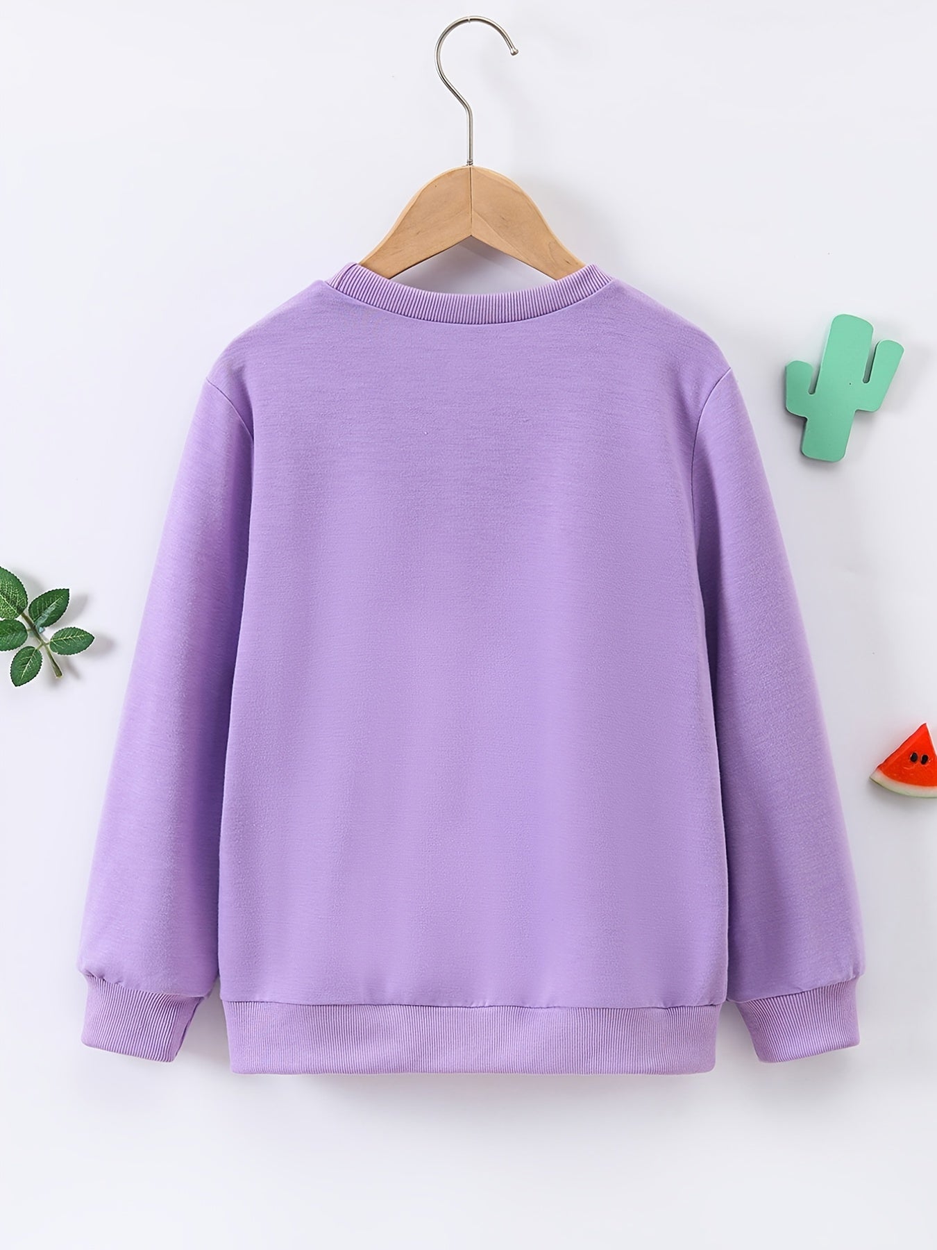 Colorful Hearts Graphic Girls Sweatshirt Casual Comfort Fit Kids Top