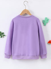 Colorful Hearts Graphic Girls Sweatshirt Casual Comfort Fit Kids Top