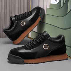 Men's Vintage Colour Block Sneakers Non Slip Lace Up Casual Shoes