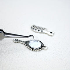 Miniature Mirror Comb Set for Dollhouse Decor