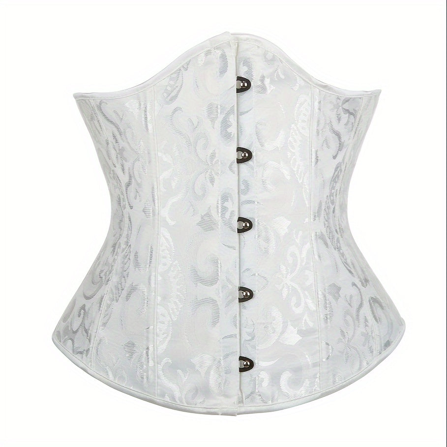 Jacquard Strapless Corset Bustier Lace Up Slimmer Body Shaper Women's Lingerie