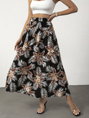 Boho Floral Print High Waist Skirt for Spring & Summer