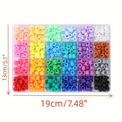 1000pcs Pony Beads Letter Beads Kit 24 Colors Pony Beads Bracelet Beads