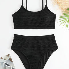 Textured Bikini Set with Tummy Control