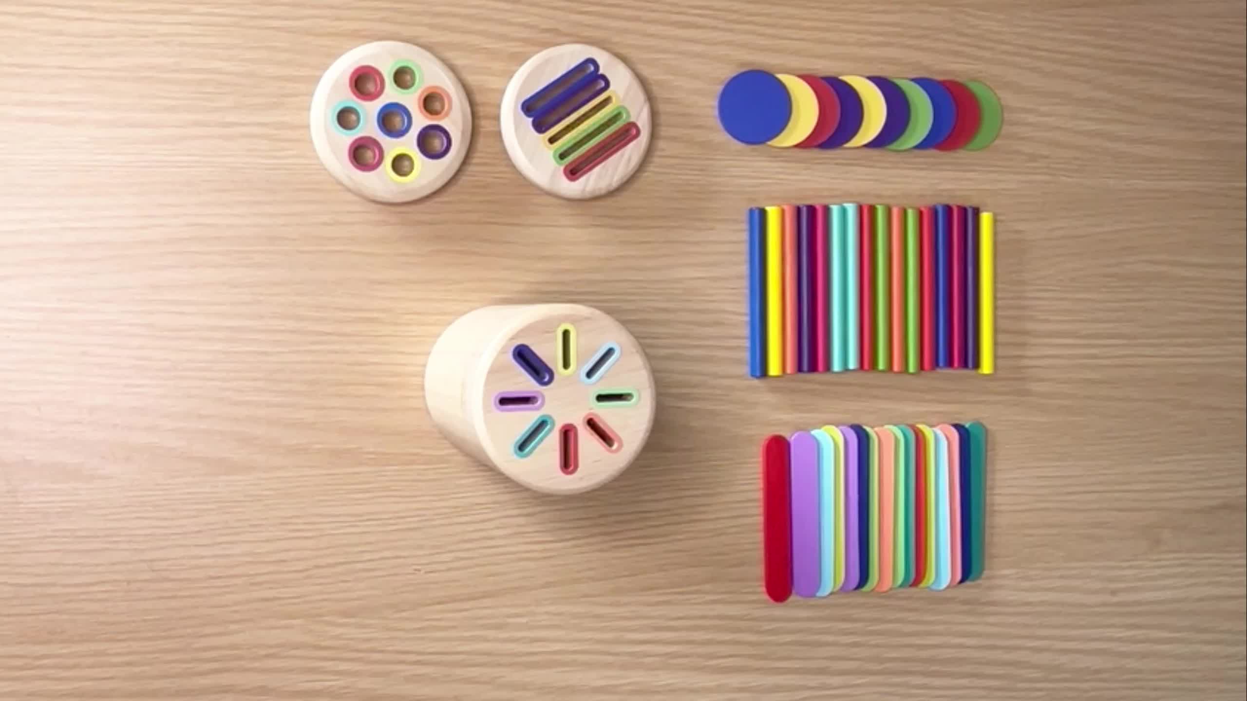 Wooden 3 in 1 Sorting Cup Sorting and Counting Game