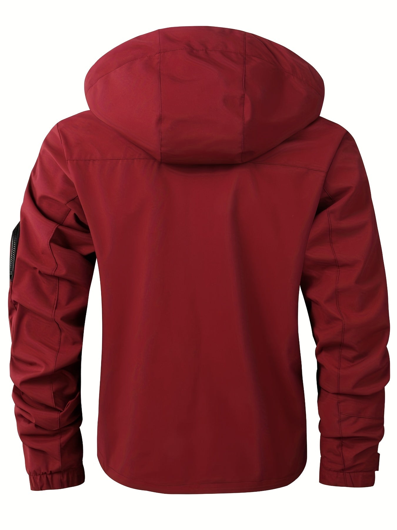 Waterproof Drawstring Hooded Jacket Men's Casual Zip Up Jacket