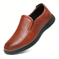 Men's Leather Dress Loafer Shoes Comfy Slip-On Shoes