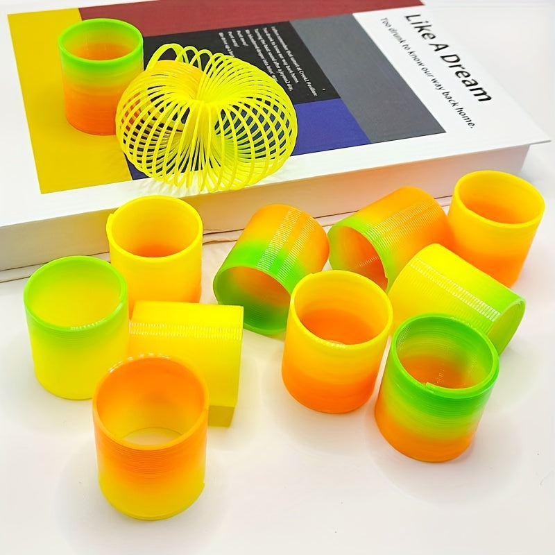 12pcs Spring Rainbow Magic Violin Stress Coil Mini Spring Bulk Toy