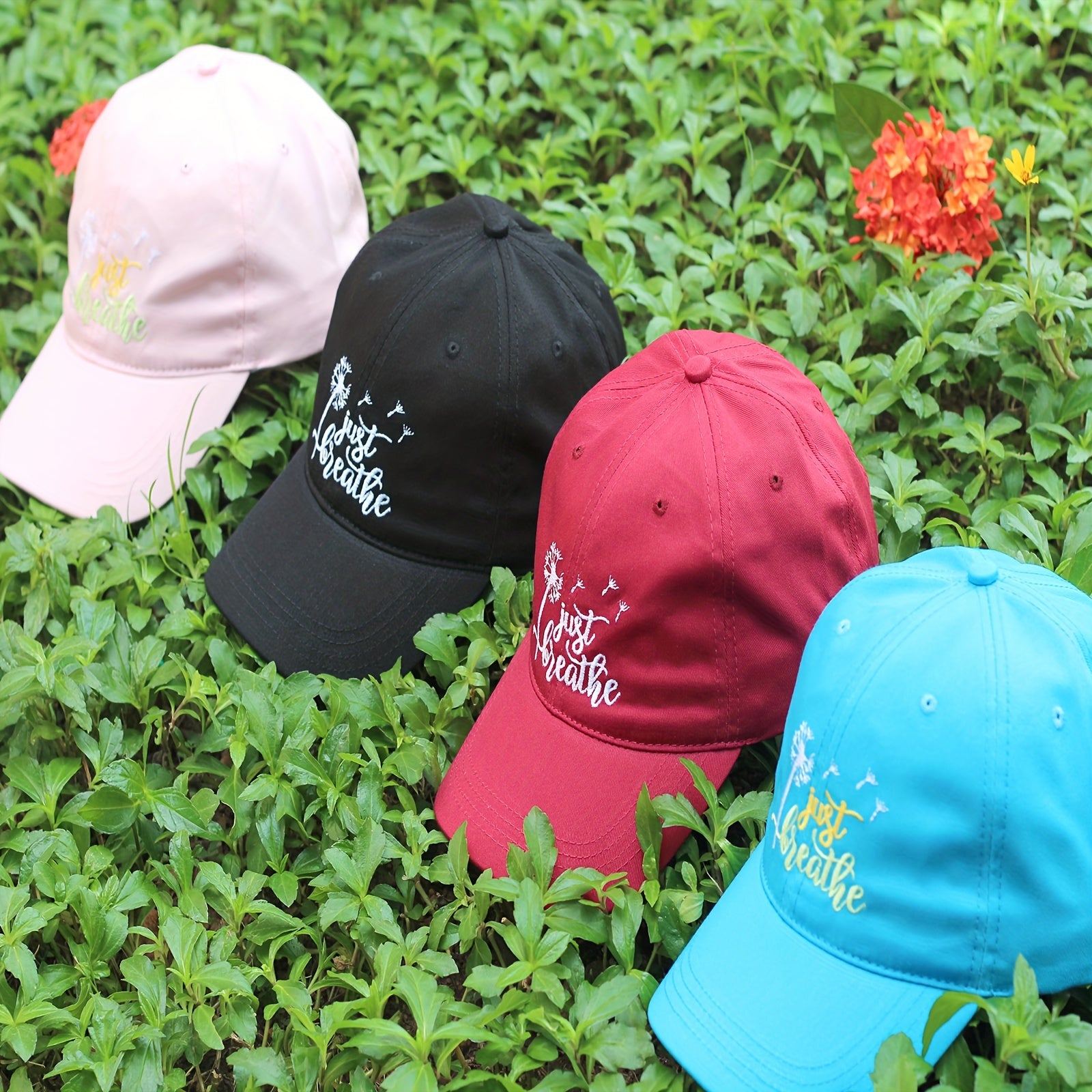 Just Breathe Embroidered Casual Baseball Cap Soft Outdoors Hat