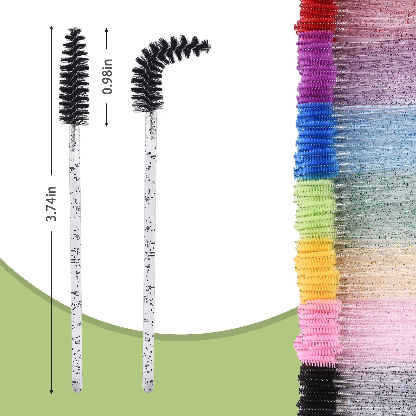 100Pcs Crystal Mascara Wand Eyelash Brush Eyebrow Applicator