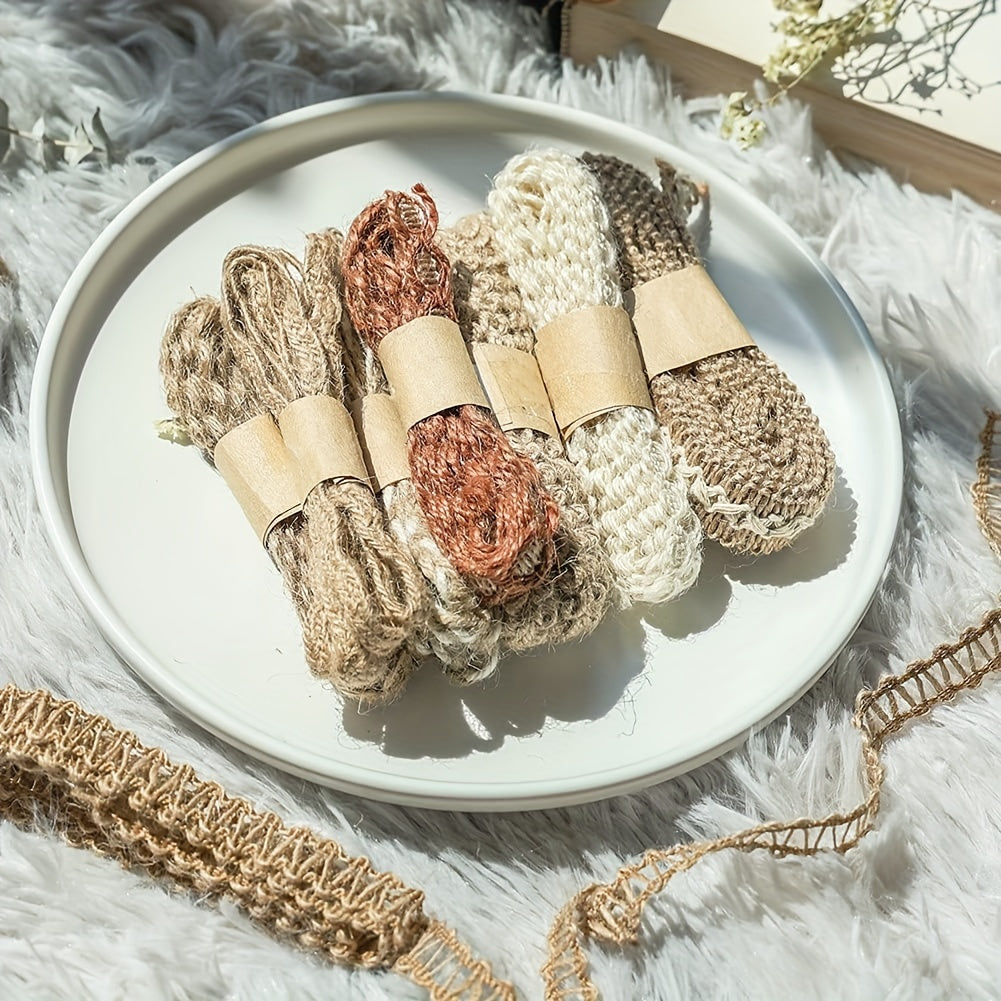 9pcs Jute Ribbons Lace Craft Ribbon 18 Meters For Crafts Wraping Party Holiday