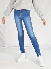 Girls Slim Fit Denim Pants with Pocket