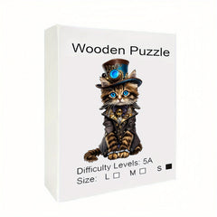 Gentleman Cat Wooden Puzzle Challenging Brain Teaser