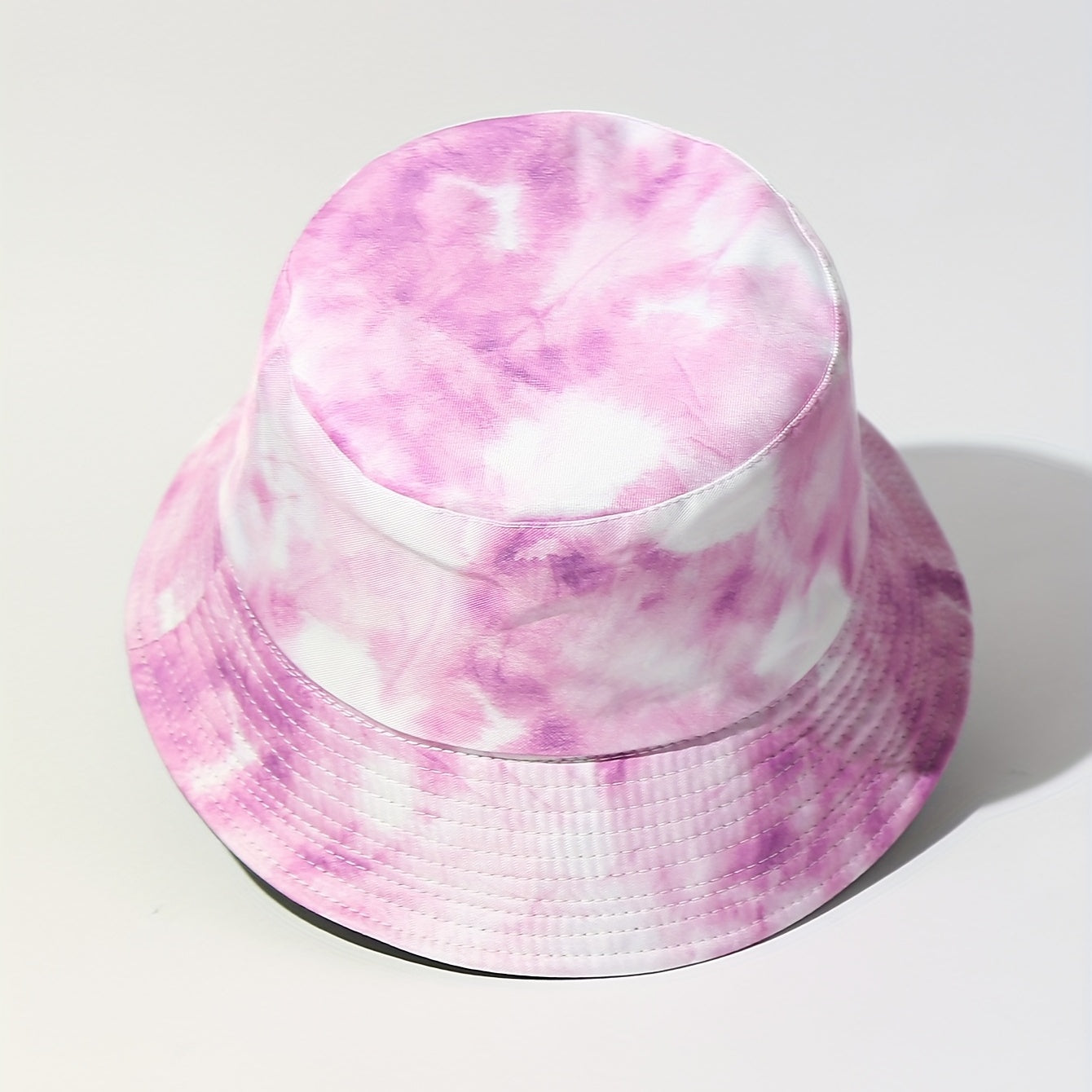 Purple Tie Dye Bucket Hat Casual Basin Hat Lightweight Sunscreen Fisherman Cap