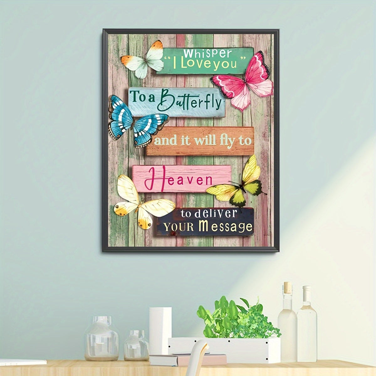 Butterfly Drawing Board Pattern Canvas Painting Poster Prints Home Wall Decor