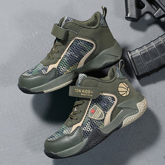 Camouflage Basketball Shoes for Boys Breathable Non Slip Sneakers