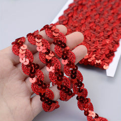 2 Yards Sequined Glittering Trim Ribbon Rope Braid For Craft DIY